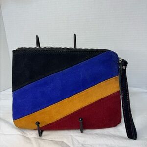 Patricia Nash Color Block suede wristlet